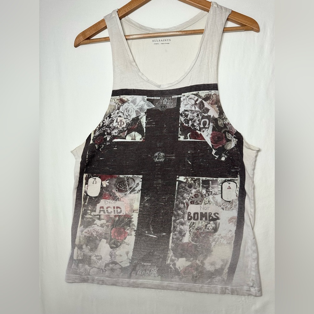 All Saints Vintage Raw Cut Vest (Tank Top)